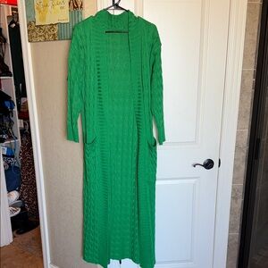 Vibrant Green Knit Cardigan
